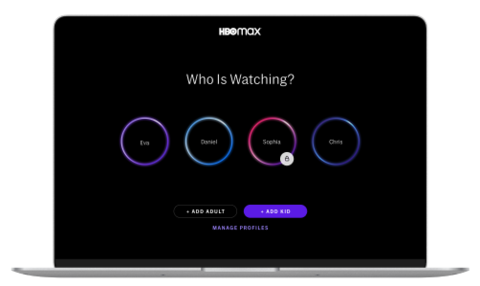 Laptop displaying HBO Max