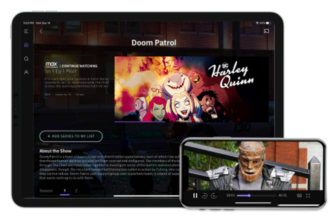 Mobile devices showing HBO Max