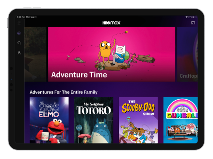 Tablet displaying HBO Max